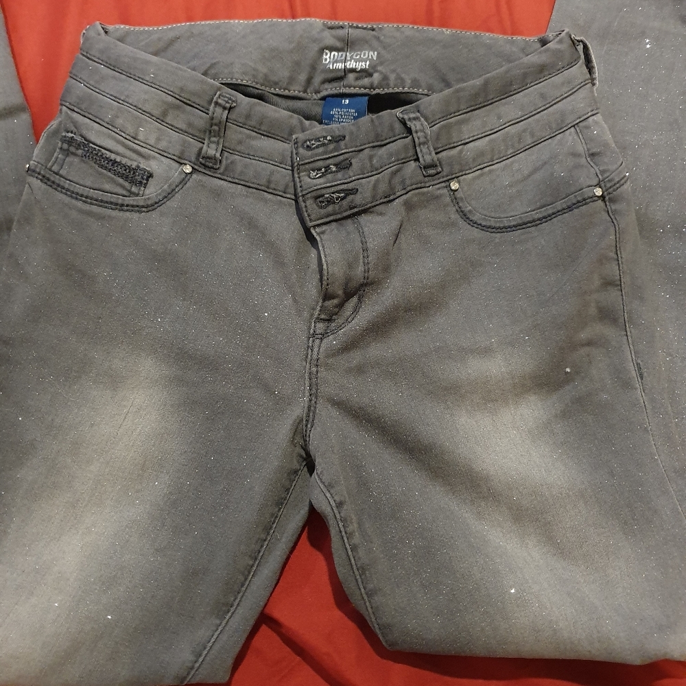Gray sparkle jeans